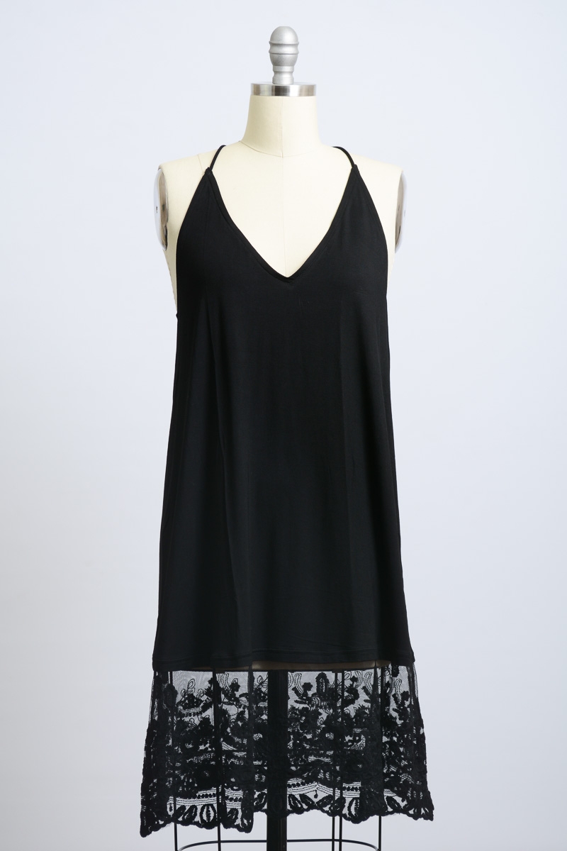 Leto Wholesale - Buy T-Back Midi Lace Slip Dress In Bulk Qty